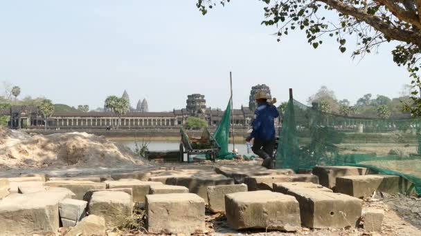 Produkcja Cegieł Pobliżu Jeziora Angkor Wat Kambodża — Wideo stockowe