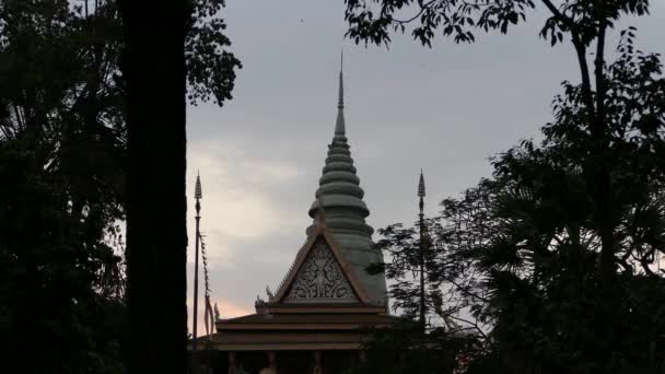 Wat Phnom Phnom Penh Noite — Vídeo de Stock