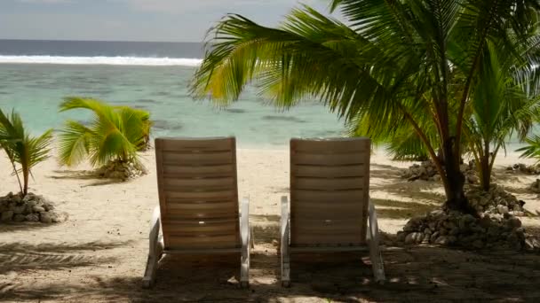 Καρέκλες Παραλίας Στη Ραροτόνγκα Νήσοι Κουκ — Αρχείο Βίντεο
