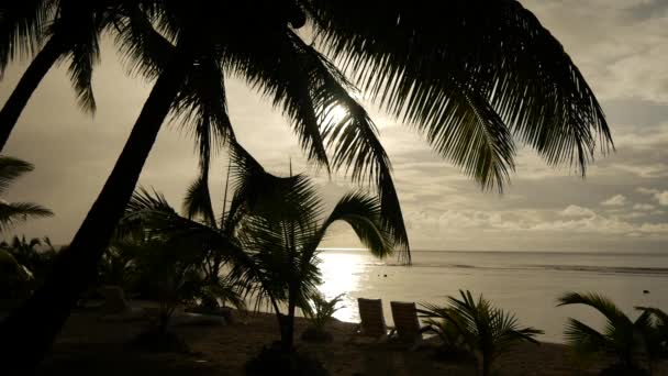 Ηλιοβασίλεμα Στις Νήσους Κουκ Ραροτόνγκα — Αρχείο Βίντεο
