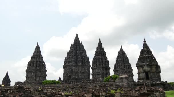 Czas Upływa Świątyni Prambanan Candi Prambanan Lub Candi Rara Jonggrang — Wideo stockowe