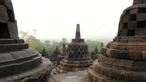 Pan Borobudur Templo Budista Mahayana Século Magelang Java Central Indonésia — Vídeo de Stock