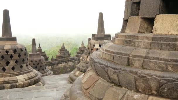 Пан Боробудура Буддистского Храма Махаяны Века Магеланге Центральная Ява Индонезия — стоковое видео