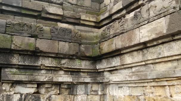 Fokus Från Staty Att Fokusera Buddha Statyn Vid Borobudur Talet — Stockvideo