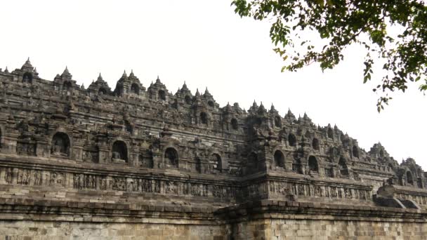 Tiden Förfaller Från Borobudur Talet Mahayana Buddhistiska Templet Magelang Central — Stockvideo