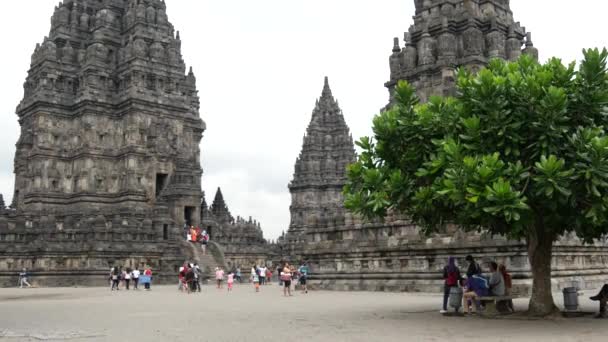 Czas Upływa Świątyni Prambanan Candi Prambanan Lub Candi Rara Jonggrang — Wideo stockowe