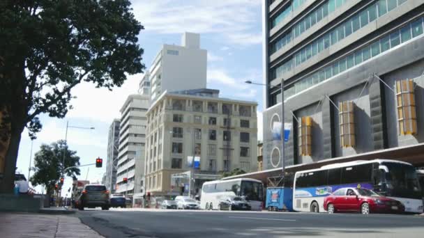 Tráfego Centro Auckland Nova Zelândia — Vídeo de Stock