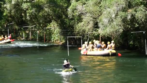 Wildwasser Rafting Rotorua Neuseeland — Stockvideo