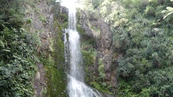 Časová Prodleva Kitekite Falls Stupňový Vodopád Aucklandu Nový Zéland — Stock video