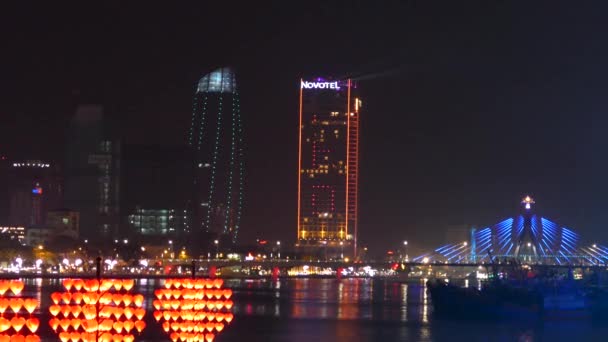 Time Lapse Night Nang Vietnam — Stock Video