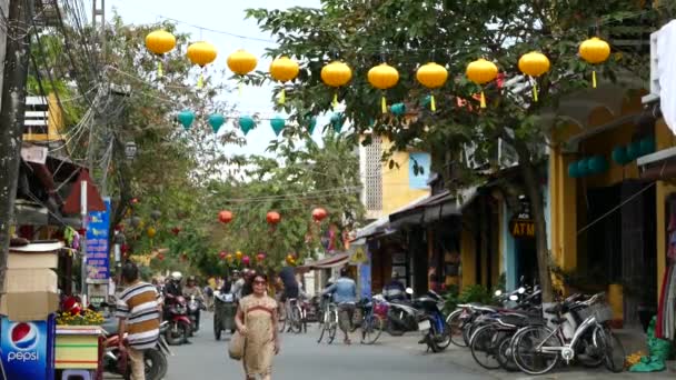海安越南老城的交通和旅游 — 图库视频影像