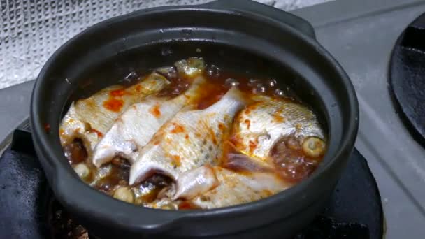 Preparazione Pesce Una Cucina Vietnamita Locale Hoi Vietnam — Video Stock