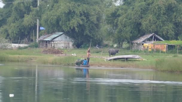 Local Fishing Morning Hoi Vietnam — Stock Video