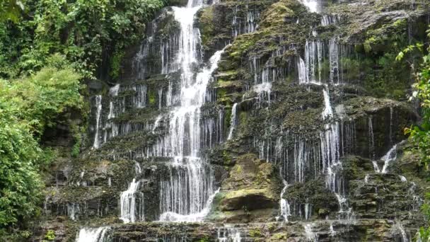 Close Van Een Waterval Rond Kalandula Watervallen Angola — Stockvideo