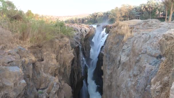 Nahaufnahme Von Den Epupa Falls Namibia — Stockvideo