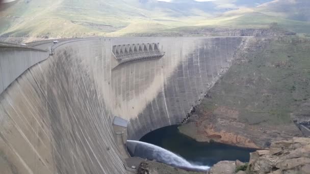 Katse Dam Malibamat Rivier Lesotho — Stockvideo