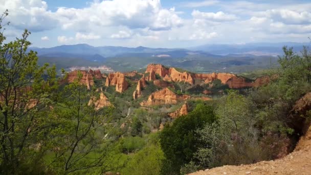 スペインのビラフランカ ビエルツォ周辺の山の風景 — ストック動画