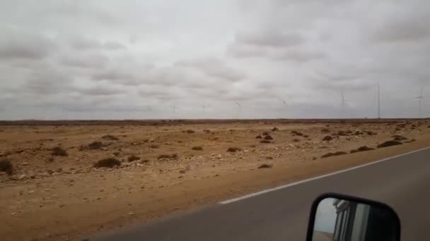 Projíždění Národním Parkem Khenifiss Západní Sahaře Afrika — Stock video