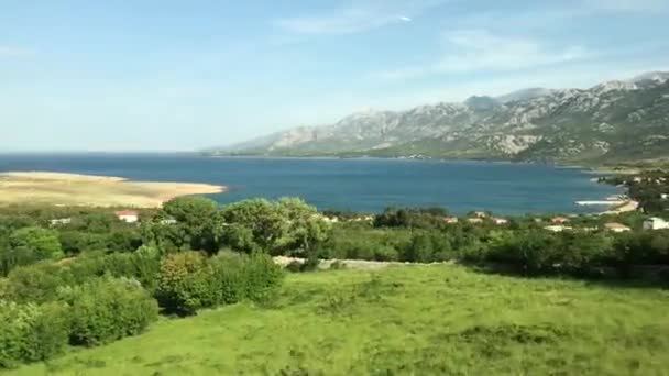 Krajobraz Jazdy Wzdłuż Wybrzeża Chorwacji — Wideo stockowe