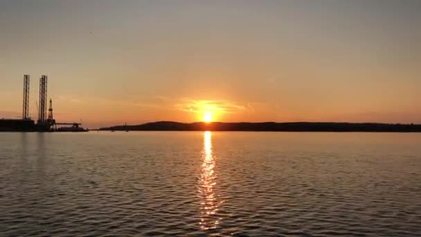 Pula Hırvatistan Limanında Gün Batımı — Stok video