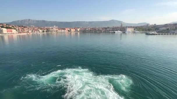Verlassen Des Hafens Von Split Kroatien — Stockvideo