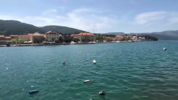 Waterkant Aan Oude Binnenstad Van Stari Grad Kroatië — Stockvideo