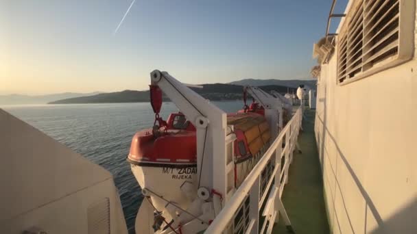 Barche Salvataggio Traghetto Croazia — Video Stock