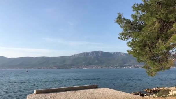 Elicottero Militare Intorno Parco Della Foresta Marjan Spalato Croazia — Video Stock
