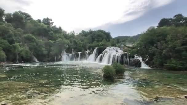 Водоспад Національному Парку Крка Хорватія — стокове відео