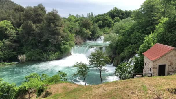 Vízesések Krka Nemzeti Parkban Horvátország — Stock videók