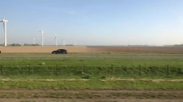 オランダをドライブしながら電車からの眺め — ストック動画