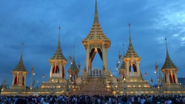 Kraliyet Krematoryumu 'nun merhum Kral Bhumibol Adulyadej için Bangkok Tayland' da sergisi.