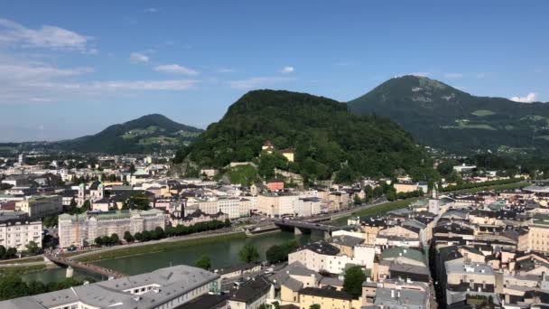 Floden Salzach Salzburg Österrike — Stockvideo