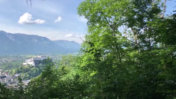 Pan Belvedere Kapuzinerberg Una Collina Salisburgo Austria — Video Stock