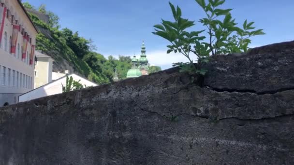 Inclinado Desde Casco Antiguo Salzburgo Austria — Vídeos de Stock