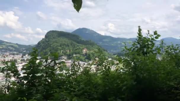 Widok Monchsberg Salzburgu Austria — Wideo stockowe