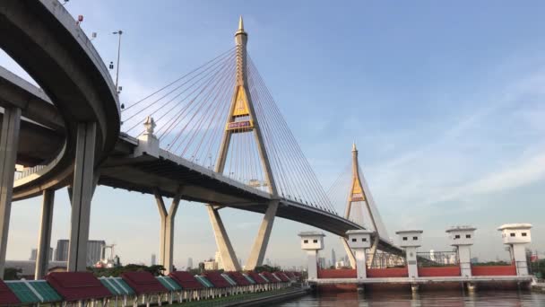 Ponte Bhumibol Bangkok Thailandia — Video Stock