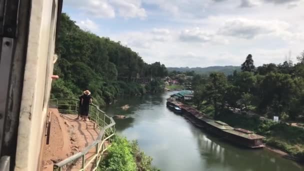 Vista Trem Ferrovia Morte Passando Pela Curva Perigosa Lum Sum — Vídeo de Stock