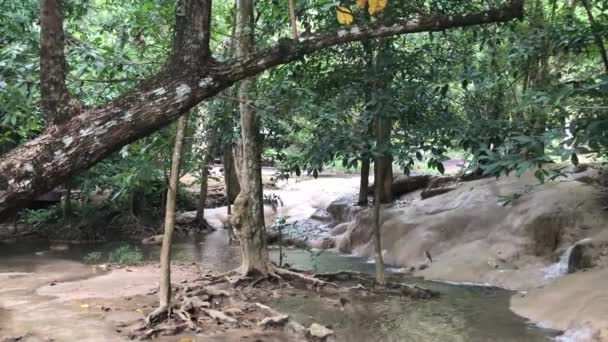 Stream Sai Yok Noi Waterfall Kanchanaburi Thailand — Stock Video