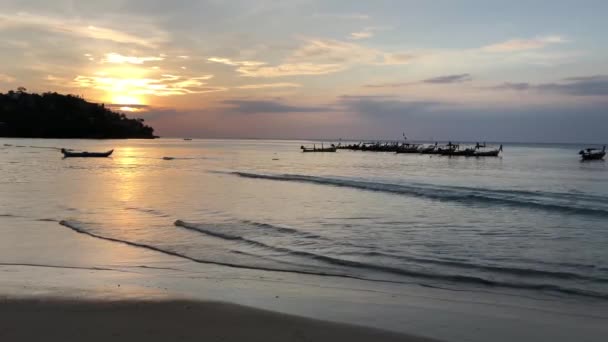 Закат Пляже Камала Пхукете Таиланд — стоковое видео