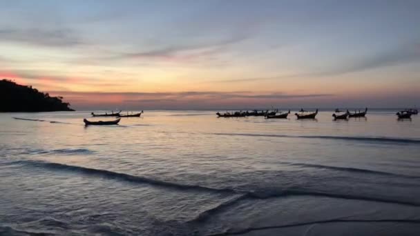 Sunset Pantai Kamala Phuket Thailand — Stok Video