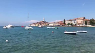 Rovinj Hırvatistan 'ın ufuk çizgisinde zaman aşımı