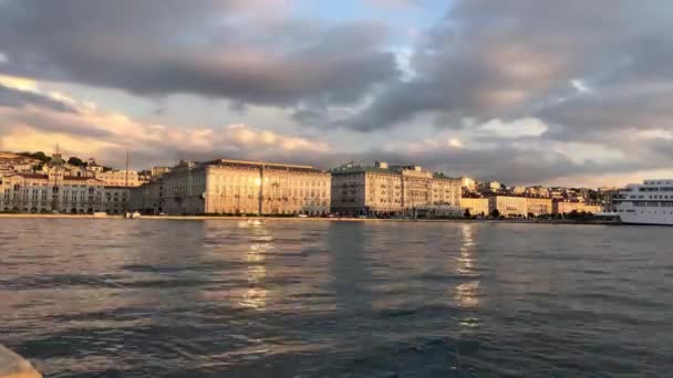 Time Lapse Dallo Skyline Trieste Italia — Video Stock