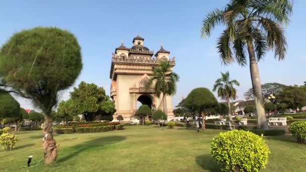 Monumento Patuxay Vientiane Laos — Vídeos de Stock