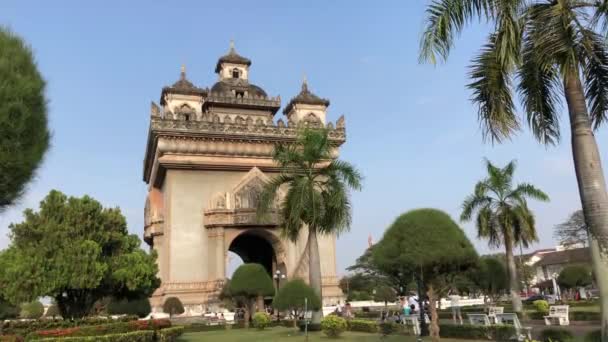 Vientiane Deki Patuxay Anıtı Laos — Stok video