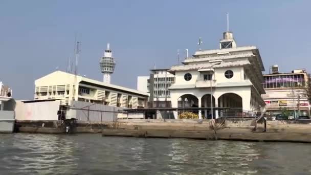 Färja Chao Phraya Floden Bangkok Thailand — Stockvideo