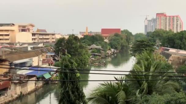 Liten Handfärja Samut Prakan Bangkok Thailand — Stockvideo