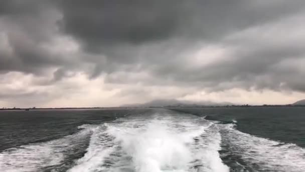 Nuages Sombres Dessus Golfe Thaïlande Quittant Rayong — Video