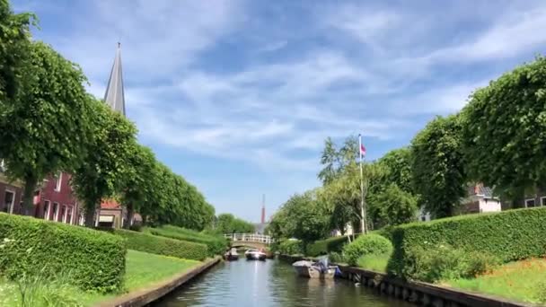 Kanal Ijlst Friesland Niederlande — Stockvideo