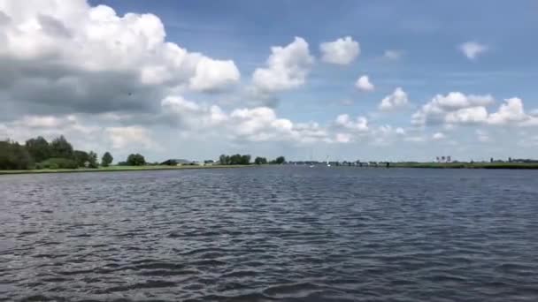 Korsar Kanal Nära Terherne Friesland Nederländerna — Stockvideo